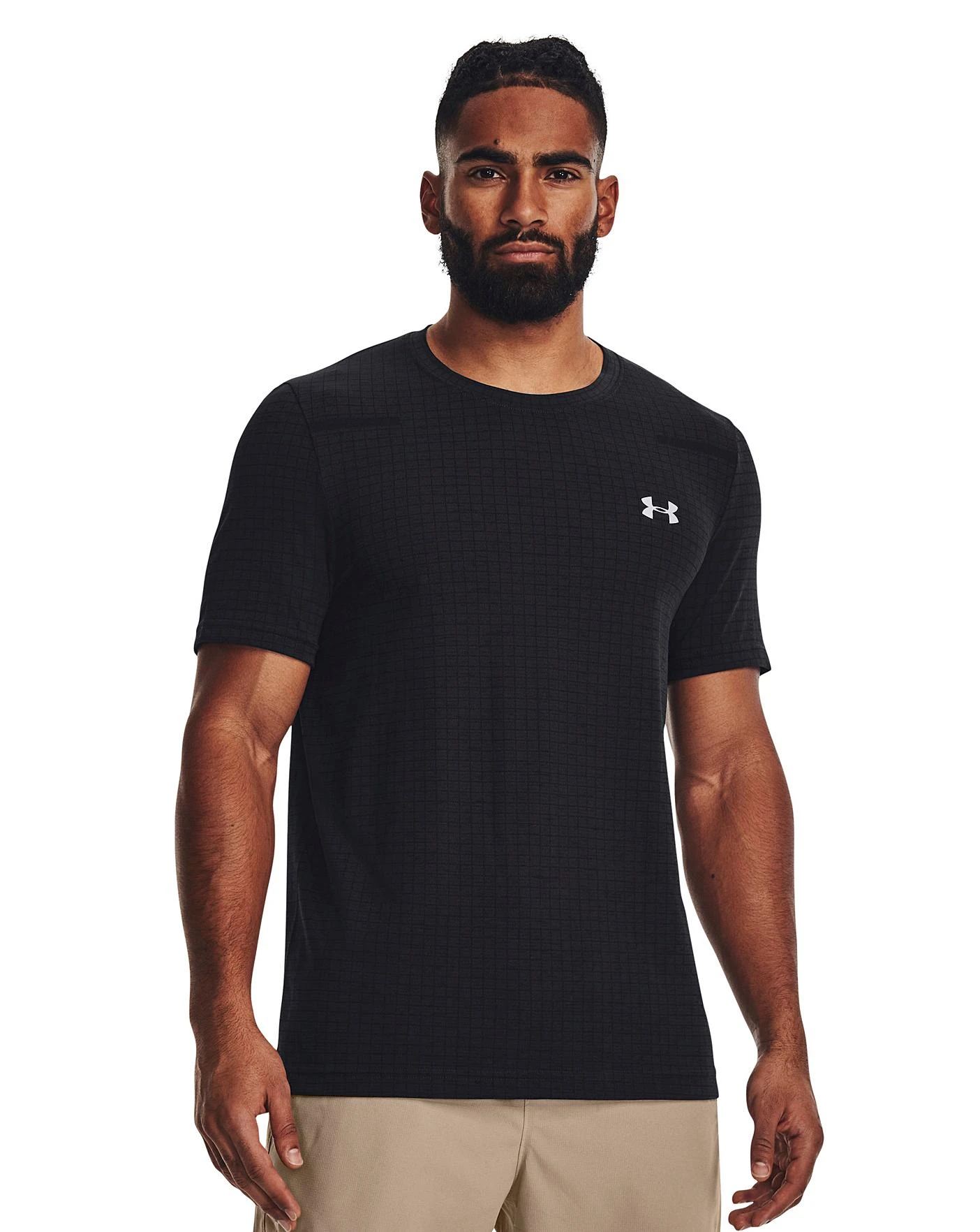 Under Armour Seamless Grid Tee| Black 1 Under Armour Seamless Grid Tee| Black