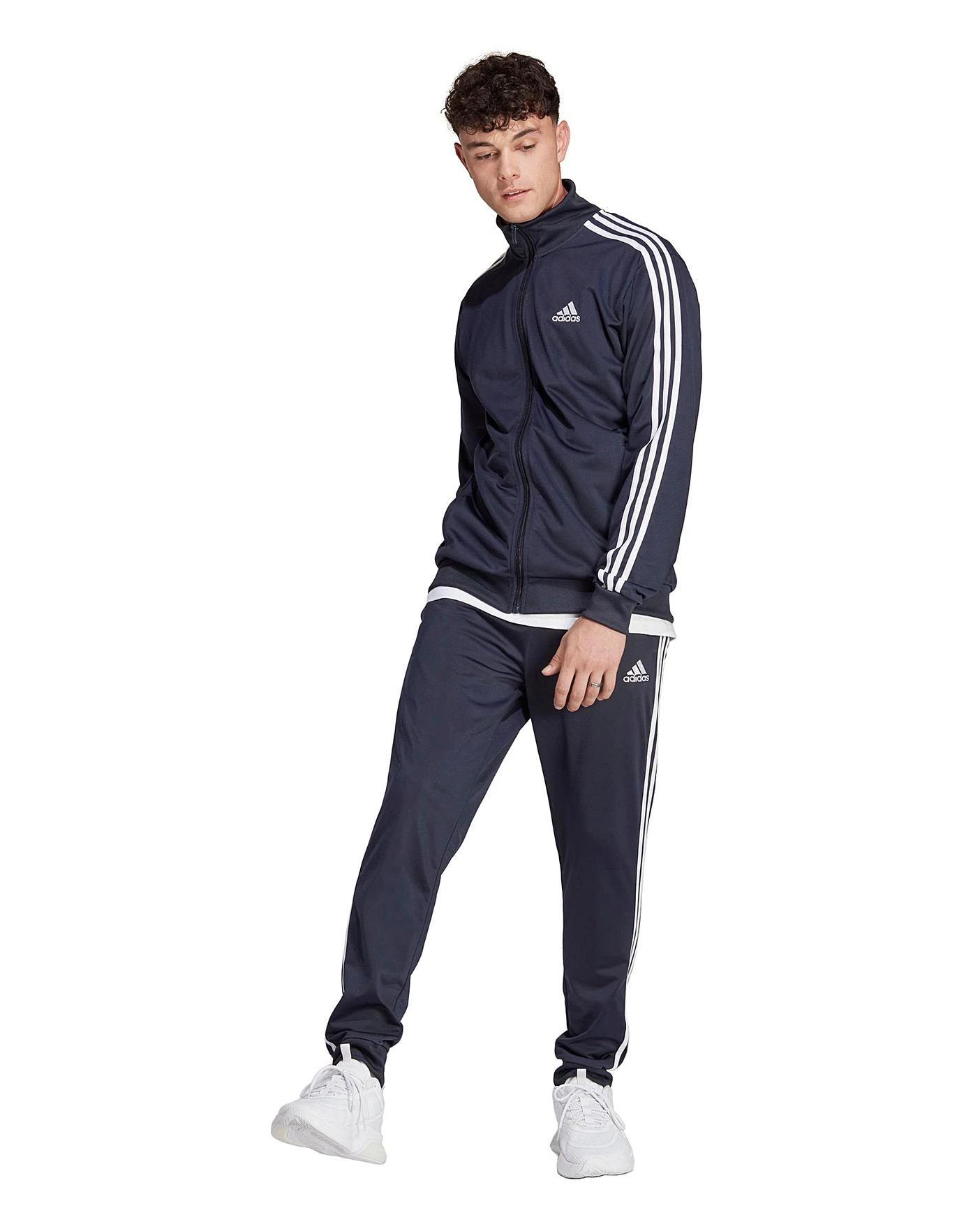 Adidas 3-Stripes Tricot Tracksuit| Navy/White 1 Adidas 3-Stripes Tricot Tracksuit| Navy/White