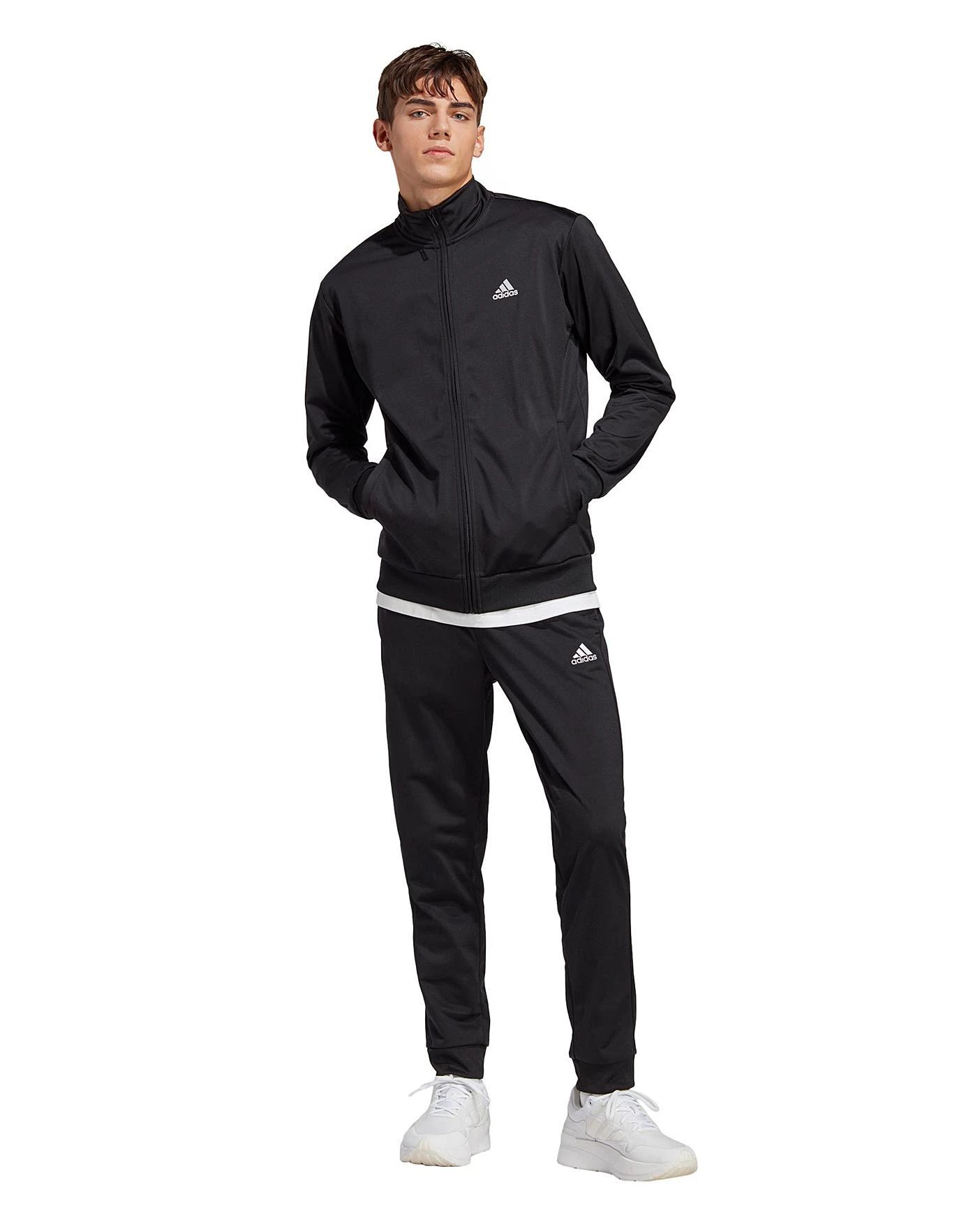 Adidas Linear Logo Tricot Tracksuit| Black/White 1 Adidas Linear Logo Tricot Tracksuit| Black/White