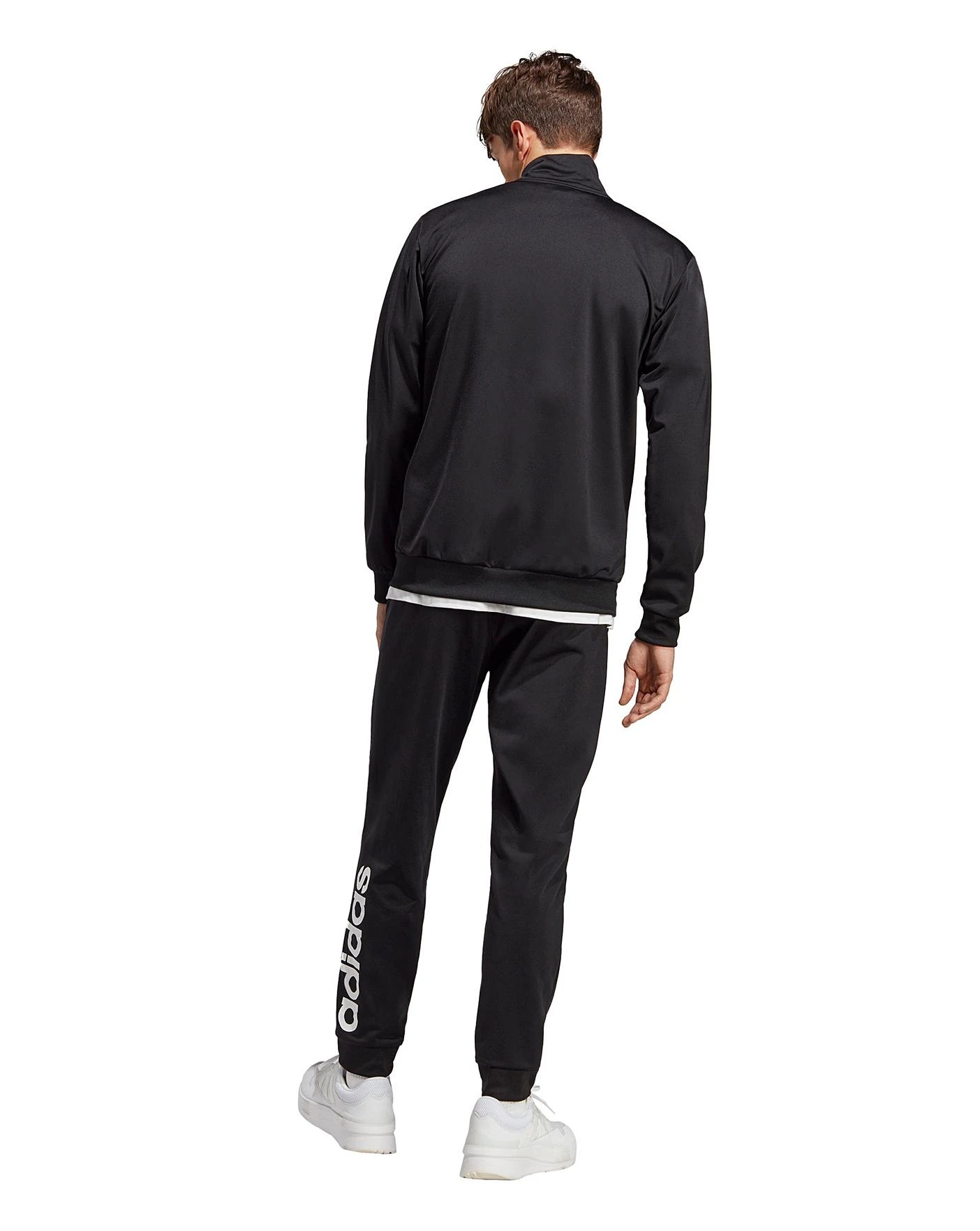 Adidas Linear Logo Tricot Tracksuit| Black/White 2 Adidas Linear Logo Tricot Tracksuit| Black/White - Image 2