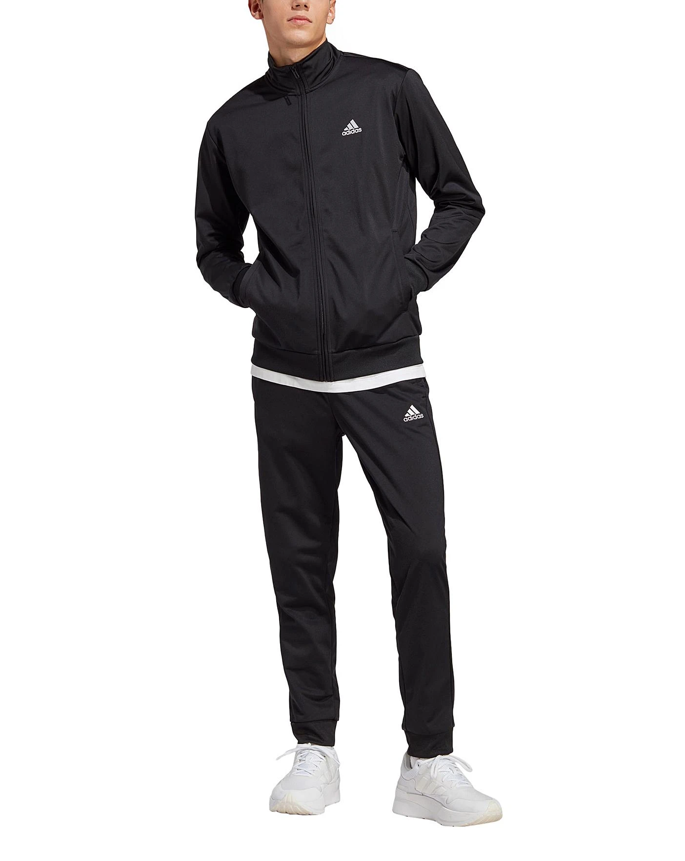 Adidas Linear Logo Tricot Tracksuit| Black/White 3 Adidas Linear Logo Tricot Tracksuit| Black/White - Image 3