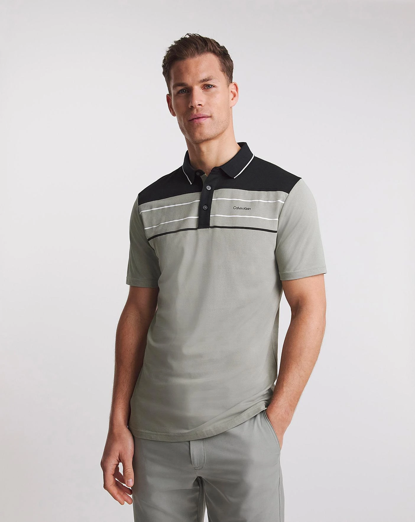 Calvin Klein Golf Blackwater Polo| Green 1 Calvin Klein Golf Blackwater Polo| Green