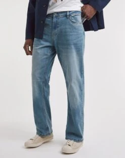 Light Stonewash Loose Fit Stretch Jeans| Light Stonewash