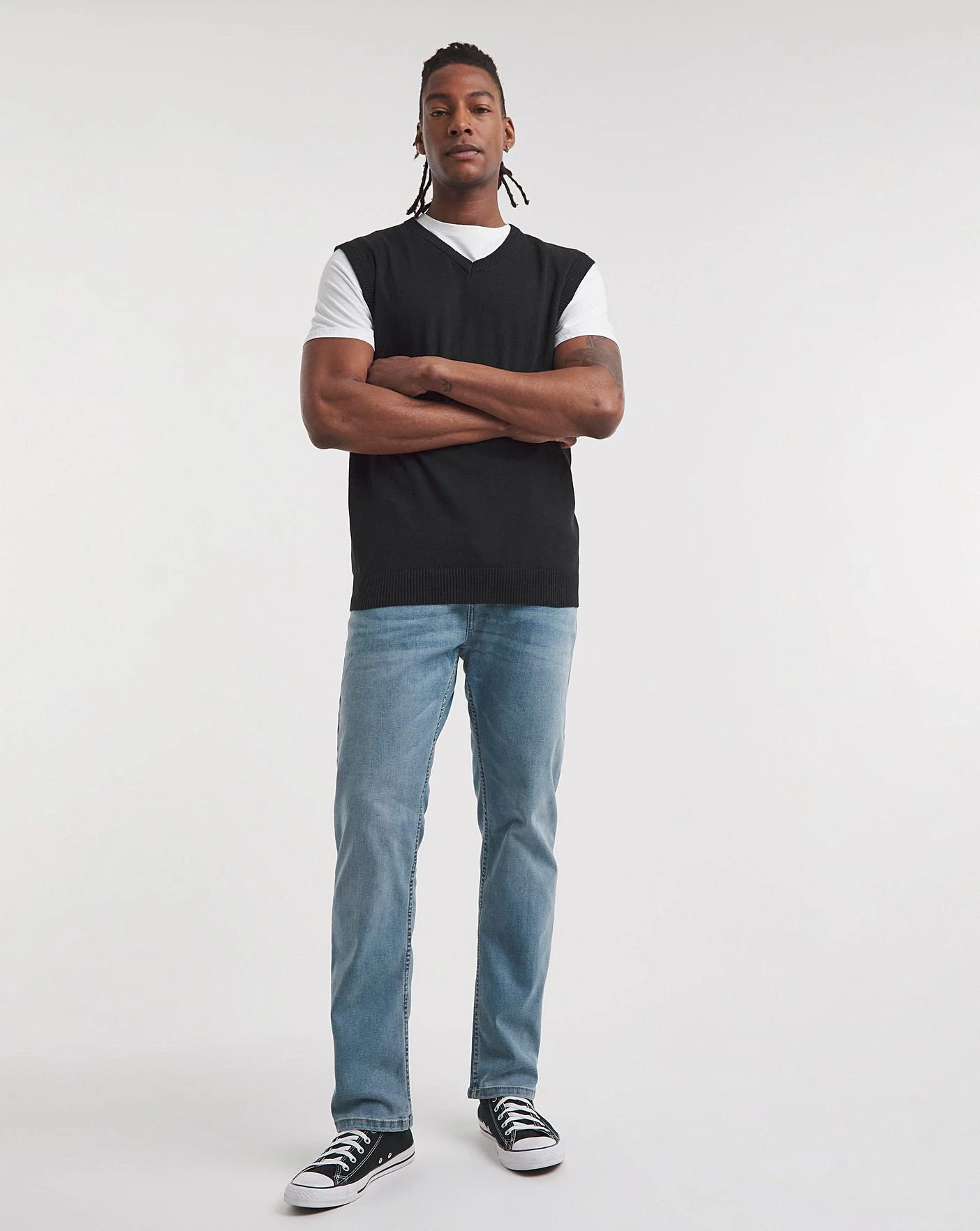 Light Stonewash Straight Fit Stretch Jeans| Light Stonewash 3 Light Stonewash Straight Fit Stretch Jeans| Light Stonewash - Image 3