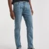 Light Stonewash Straight Fit Stretch Jeans| Light Stonewash