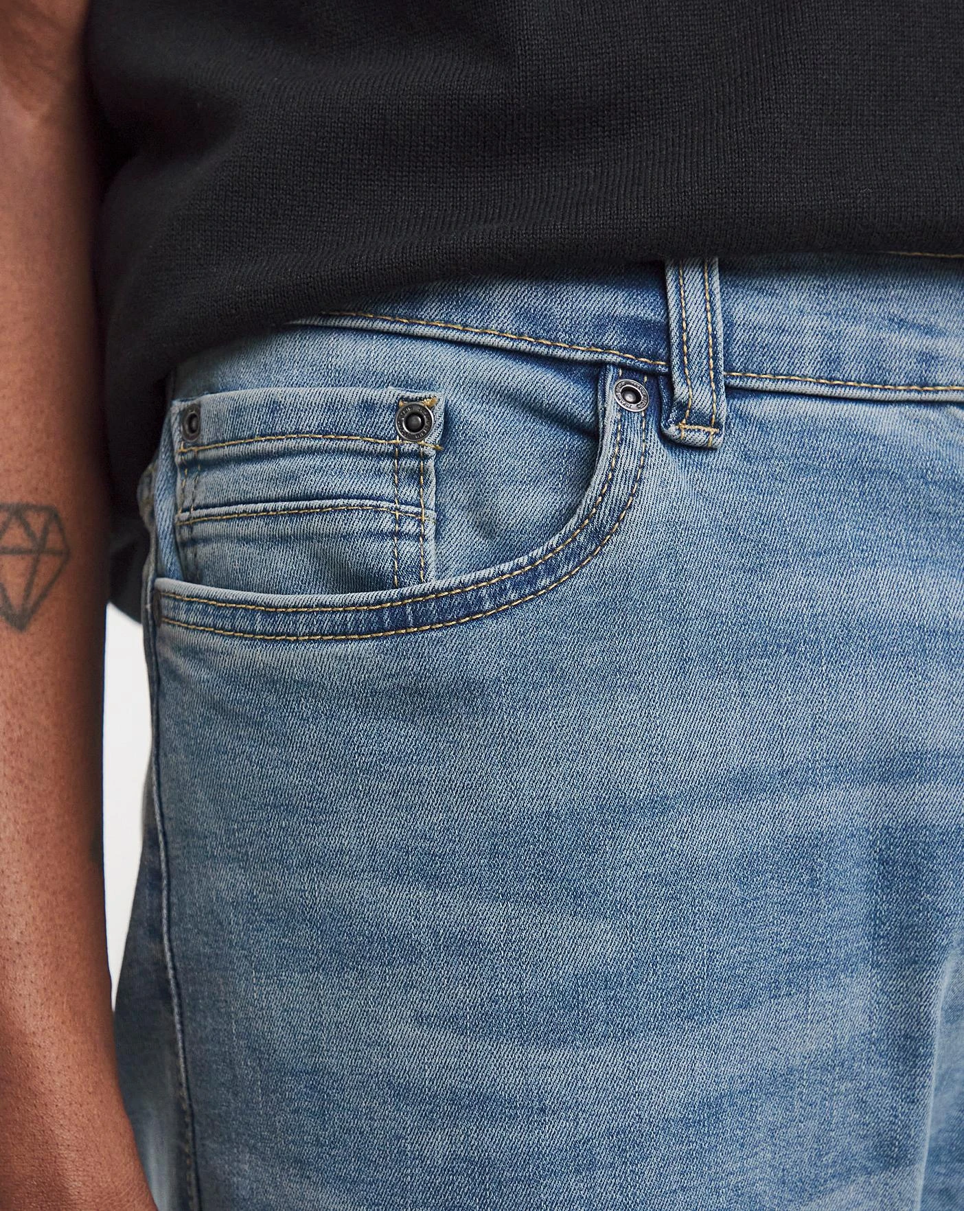 Light Stonewash Straight Fit Stretch Jeans| Light Stonewash 2 Light Stonewash Straight Fit Stretch Jeans| Light Stonewash - Image 2