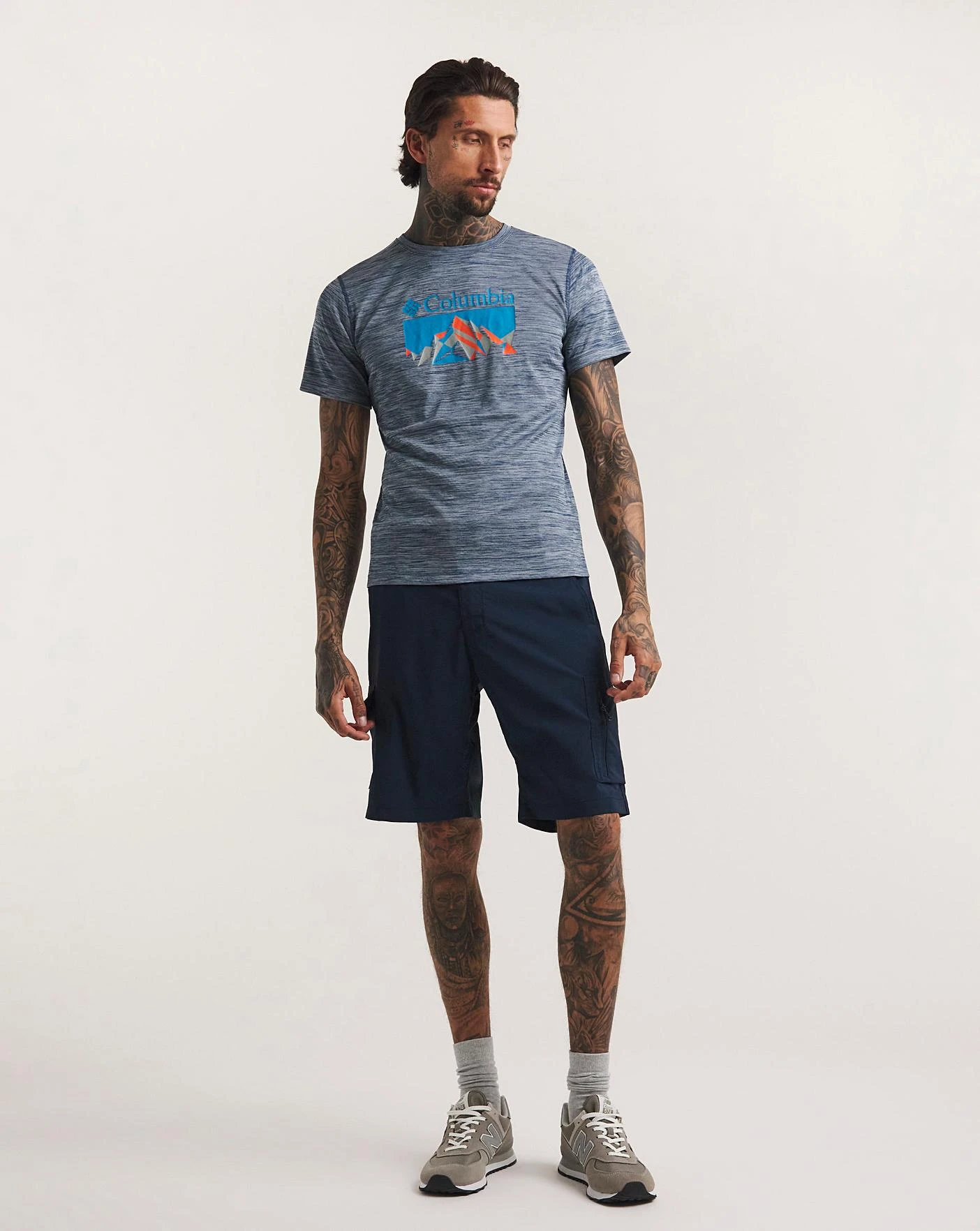 Columbia Sportswear Columbia Short Sleeve Graphic Shirt| Grey/Blue 1 Columbia Sportswear Columbia Short Sleeve Graphic Shirt| Grey/Blue