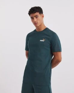 PUMA Essentials Plus Logo Tee| Blue