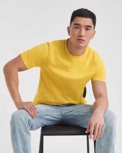 Crew Neck T-shirt Long| Yellow