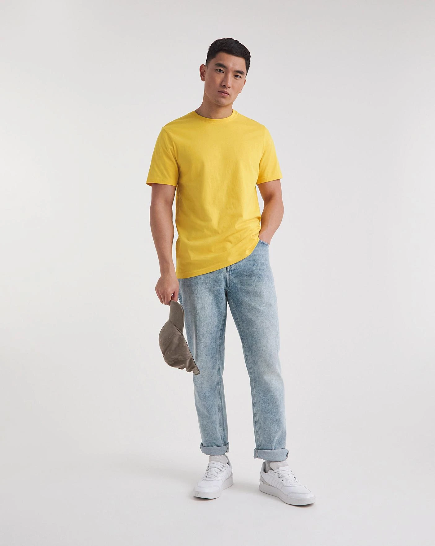 Crew Neck T-shirt Long| Yellow 2 Crew Neck T-shirt Long| Yellow - Image 2