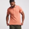 Tipped Pique Polo Long| Orange