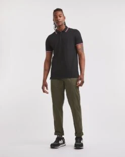 Tipped Pique Polo Long| Black -Wear Lusty Sales Store y08gw695706w