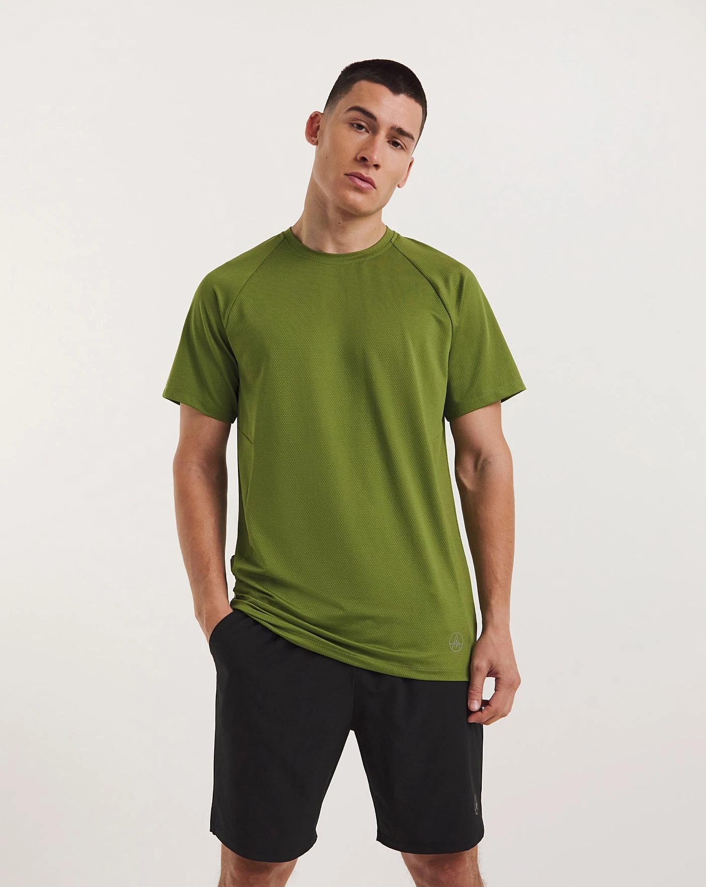 Jacamo Active Textured Training Tee L| Green 3 Jacamo Active Textured Training Tee L| Green - Image 3