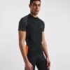Short Sleeve Cycling Zip Up| Black/Grey