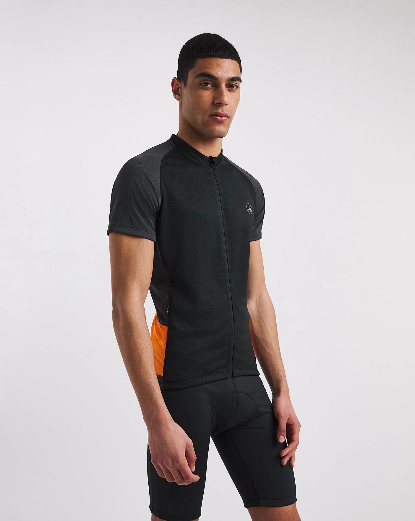 Short Sleeve Cycling Zip Up| Black/Grey 1 Short Sleeve Cycling Zip Up| Black/Grey