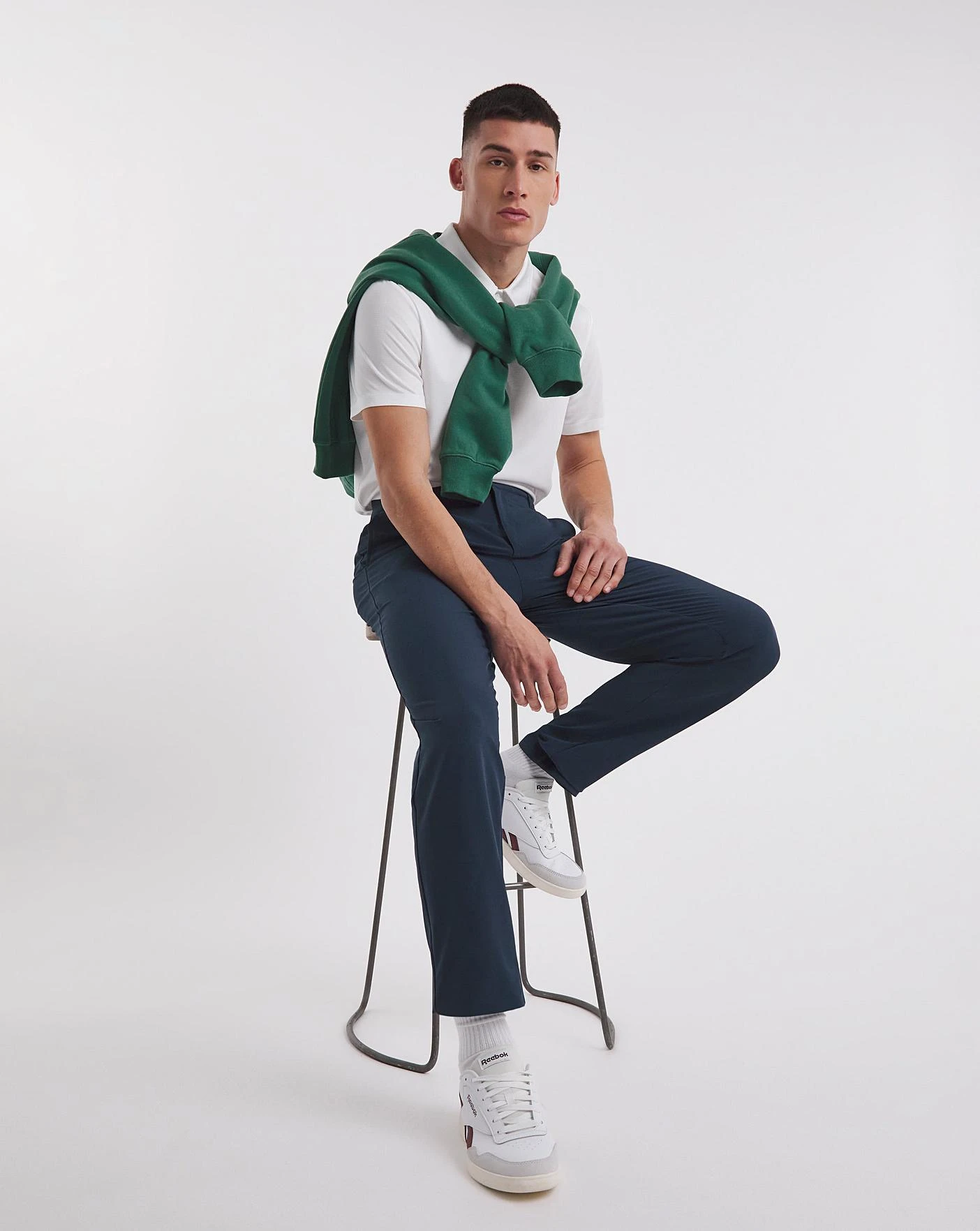 Jacamo Active Golf Stretch Chino Trousers| Navy 1 Jacamo Active Golf Stretch Chino Trousers| Navy