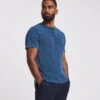 Acid Wash Grandad T-shirt| Blue