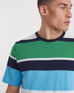 Stripe T-shirt Long| Green/Blue -Wear Lusty Sales Store y08hi716735w