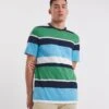 Stripe T-shirt Long| Green/Blue