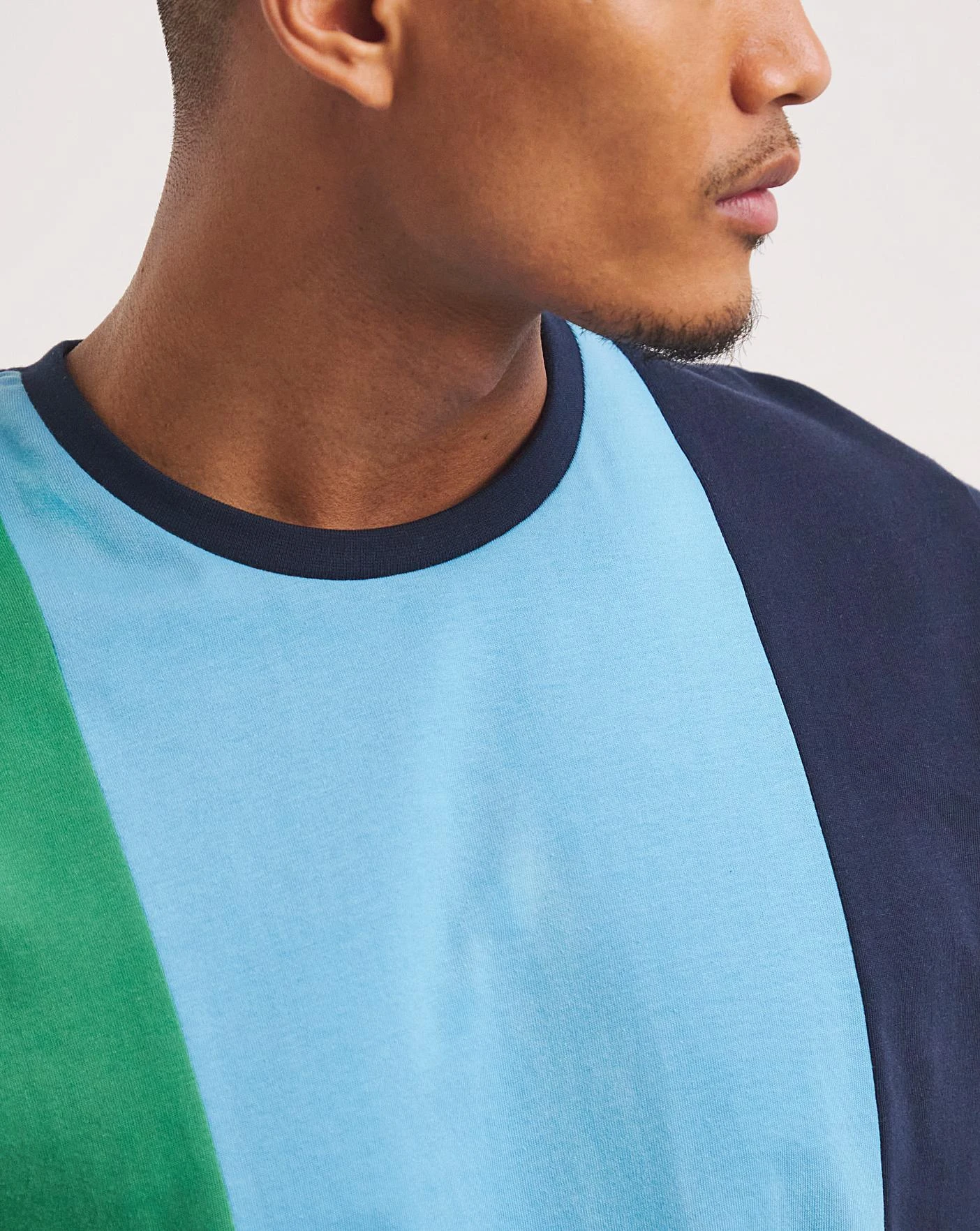 Cut And Sew T-shirt Long| Green/Blue 3 Cut And Sew T-shirt Long| Green/Blue - Image 3