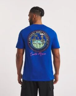 Santa Monica Skull Graphic T-shirt| Cobalt