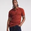 Burgundy Cable Knitted Polo| Burgundy