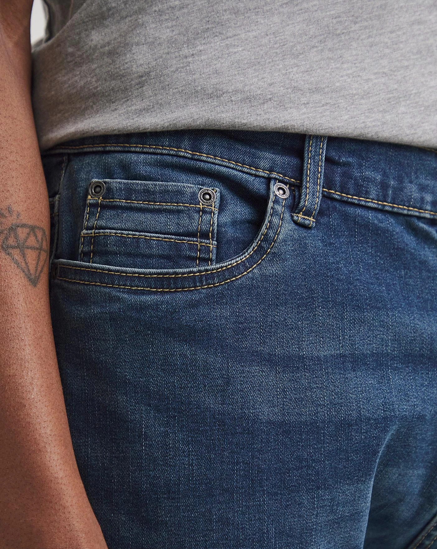 Stonewash Straight Fit Stretch Jeans| Stonewash 2 Stonewash Straight Fit Stretch Jeans| Stonewash - Image 2