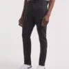 Blackwash Tapered Fit Stretch Jeans| Blackwash