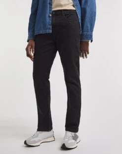 Black Straight Fit Stretch Jeans| Black