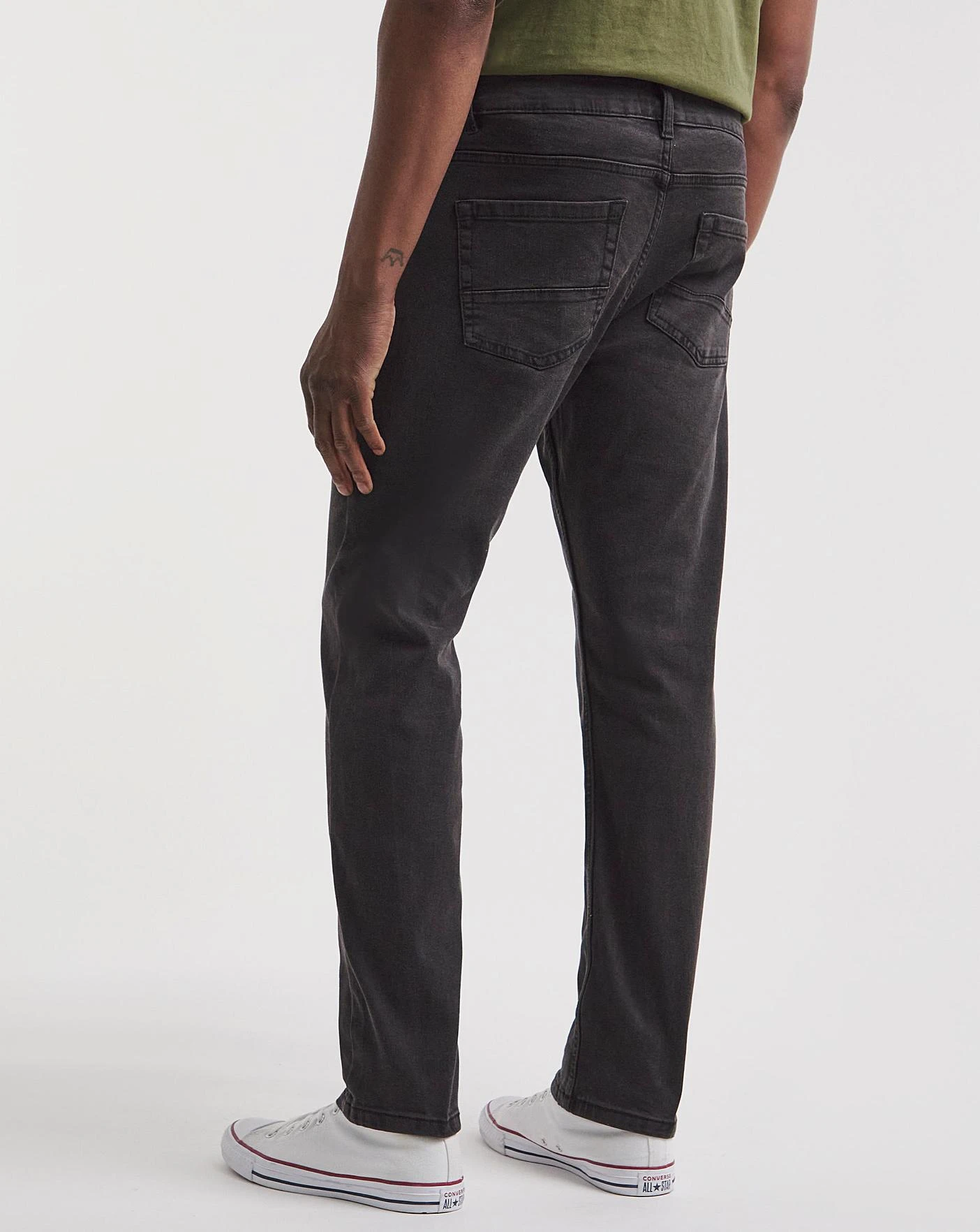 Blackwash Straight Fit Stretch Jeans| Blackwash 3 Blackwash Straight Fit Stretch Jeans| Blackwash - Image 3