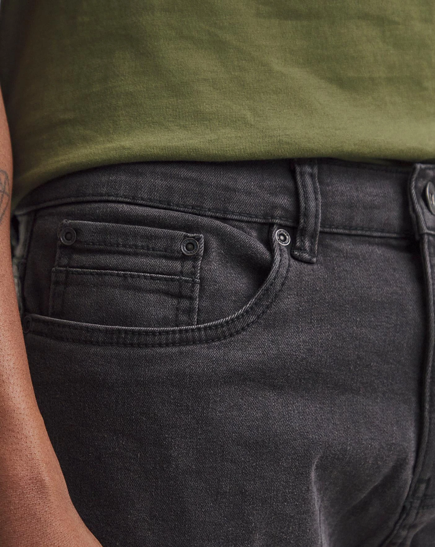 Blackwash Straight Fit Stretch Jeans| Blackwash 4 Blackwash Straight Fit Stretch Jeans| Blackwash - Image 4