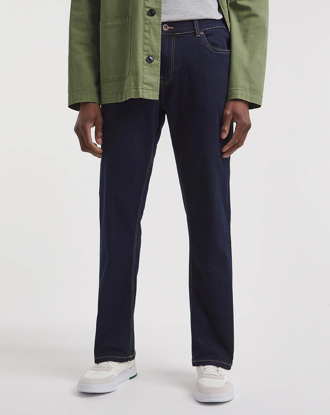 Rinse Wash Loose Fit Stretch Jeans| Rinse Wash 1 Rinse Wash Loose Fit Stretch Jeans| Rinse Wash