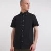 Short Sleeve Oxford Shirt Long| Black