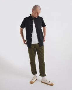 Short Sleeve Oxford Shirt Long| Black -Wear Lusty Sales Store y08pn105733w