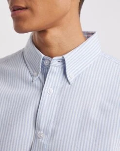 Short Sleeve Stripe Oxford Shirt| Sky Blue -Wear Lusty Sales Store y08pn241735w