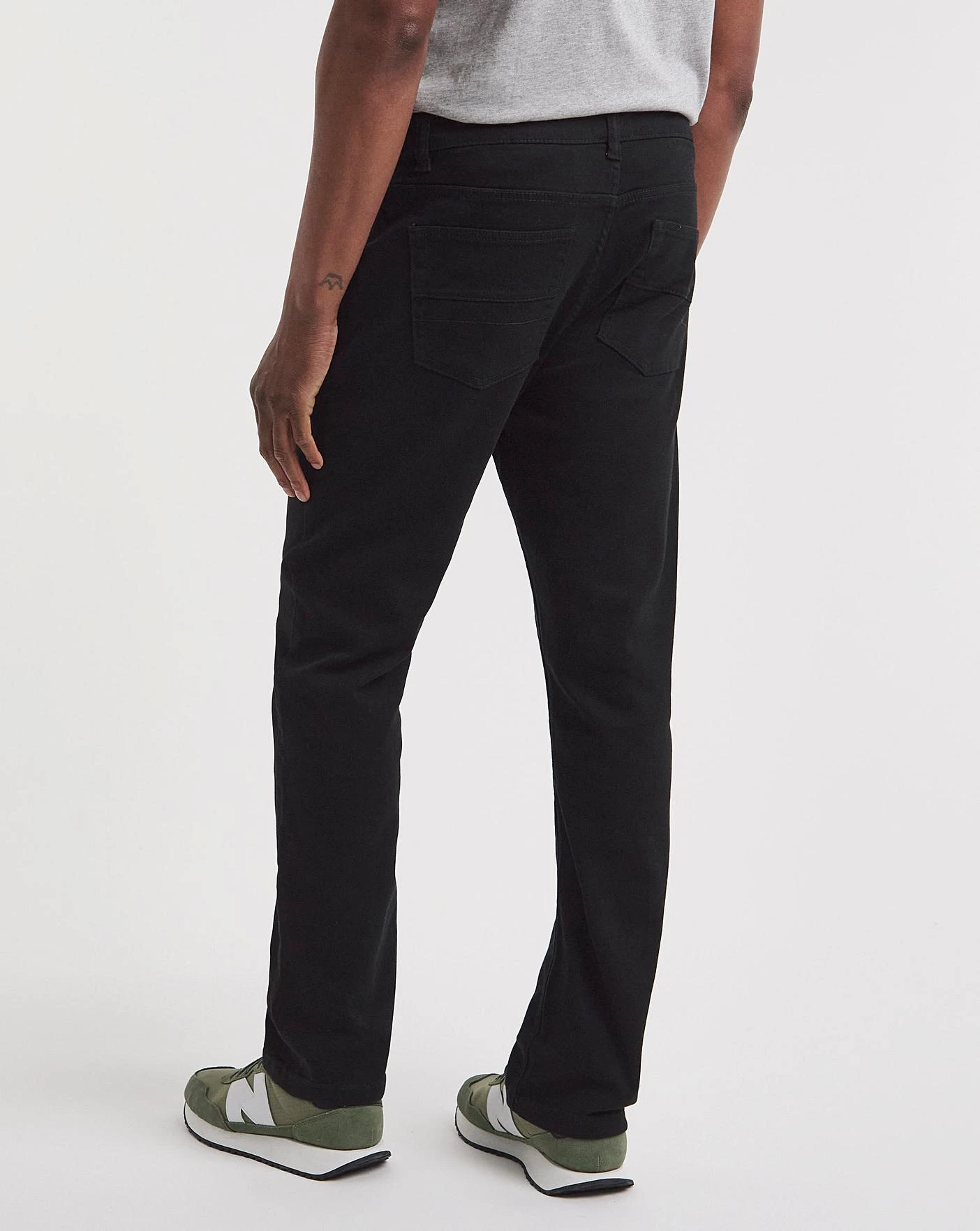 Black Straight Stretch Gaberdine Jeans| Black 5 Black Straight Stretch Gaberdine Jeans| Black - Image 5
