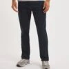 Navy Straight Stretch Gaberdine Jeans| Navy