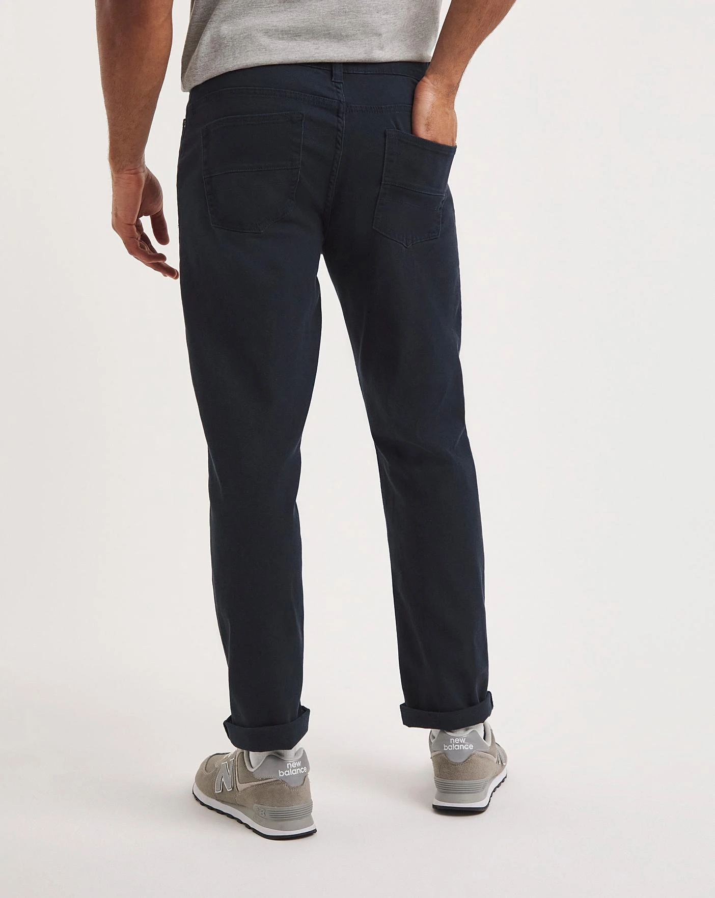 Navy Straight Stretch Gaberdine Jeans| Navy 5 Navy Straight Stretch Gaberdine Jeans| Navy - Image 5