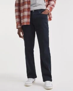 Navy Loose Fit Stretch Gaberdine Jeans| Navy