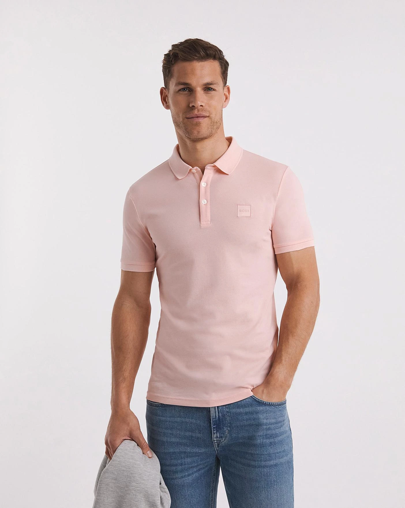 BOSS Light Pink Slim Fit Polo| Light Pink 1 BOSS Light Pink Slim Fit Polo| Light Pink