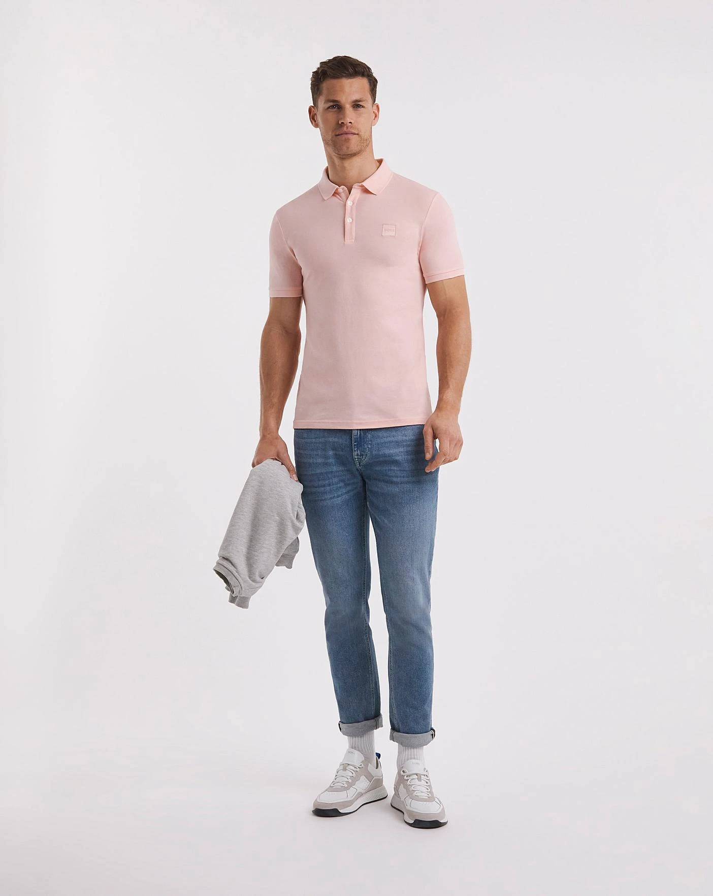 BOSS Light Pink Slim Fit Polo| Light Pink 3 BOSS Light Pink Slim Fit Polo| Light Pink - Image 3