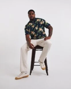 Jack & Jones Becs All Over Print Polo| Navy Blazer