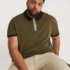 Zip Neck Pique Polo Long| Khaki