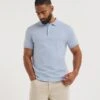 Marled Jersey Polo Long| Blue
