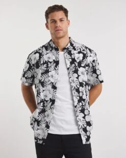 Jack & Jones Becs All Over Print Short Sleeve Shirt| White -Wear Lusty Sales Store y08to424705w