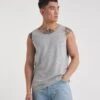 Long Length Crew Neck Vest| Grey Marl