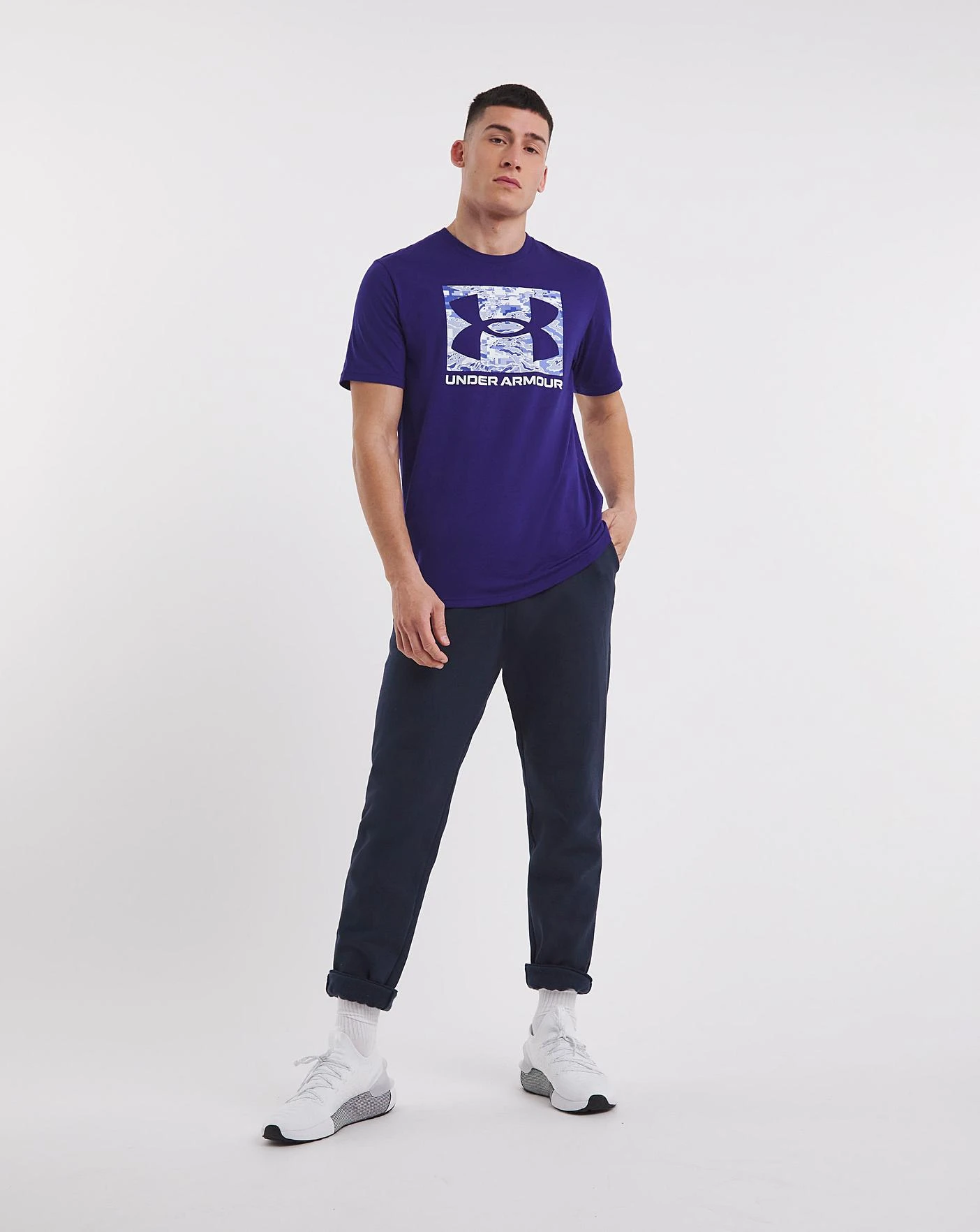 Under Armour Camo Boxed Logo Tee| Blue 5 Under Armour Camo Boxed Logo Tee| Blue - Image 5