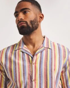 Revere Collar Stripe Shirt| Multi -Wear Lusty Sales Store y08vm065725w