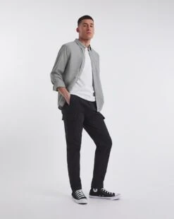 Long Sleeve Oxford Shirt| Charcoal -Wear Lusty Sales Store y08vm393705w