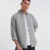 Long Sleeve Oxford Shirt| Charcoal